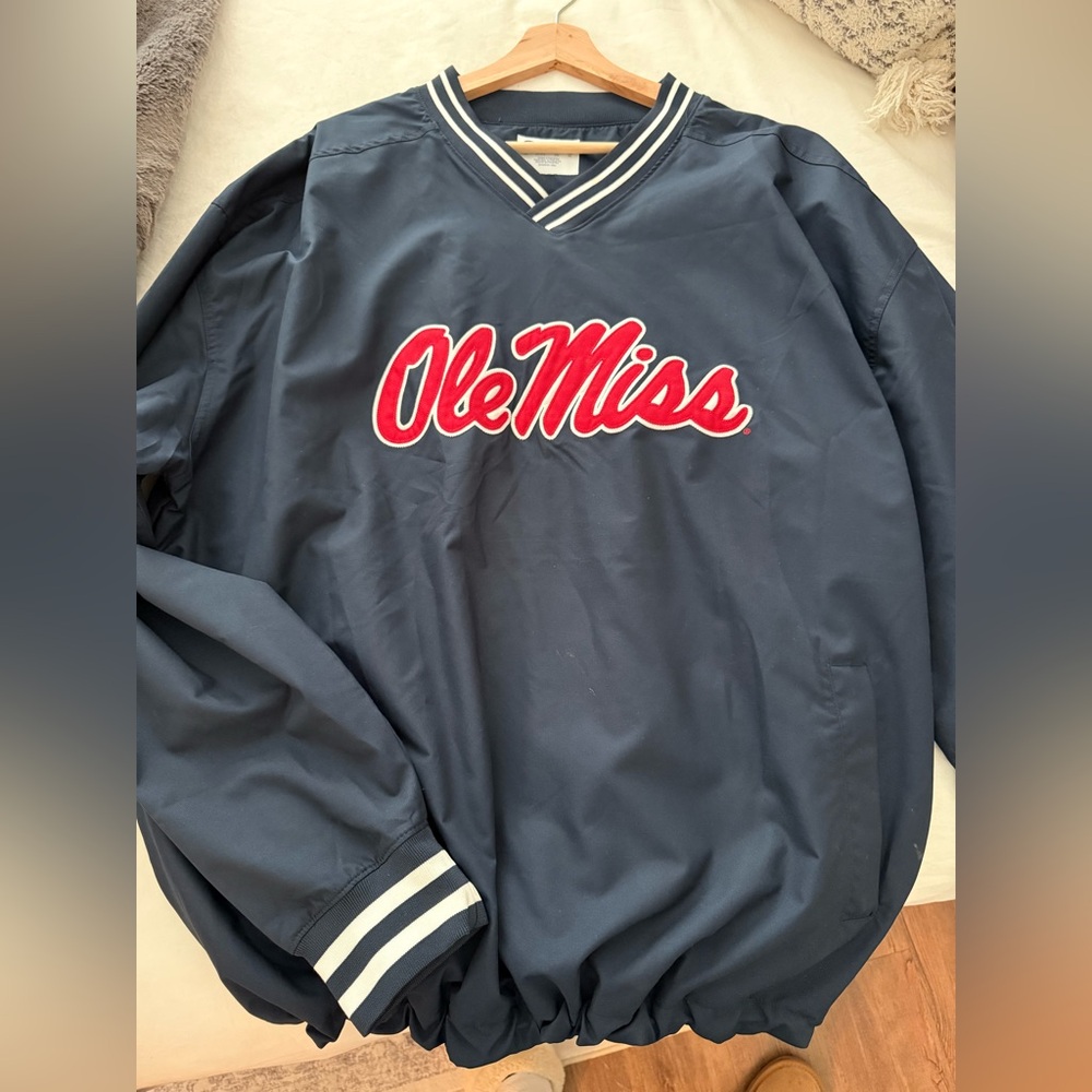 Vintage Ole Miss Navy Pullover Jacket